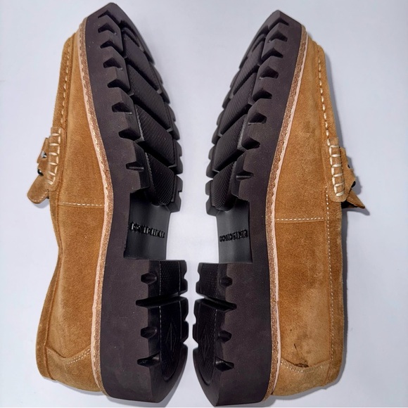 NWOB Donald J. Pliner Helio Suede Bit Buckle Detail Lug Sole Platform Loafers - Picture 6 of 9
